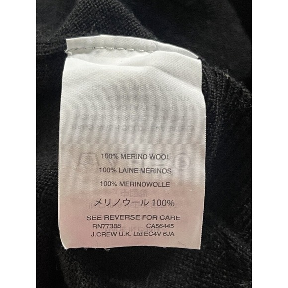 J. Crew Womens Black Medium Long Sleeve Cut Out Back Tie Merino Wool Sweater - Picture 8 of 9